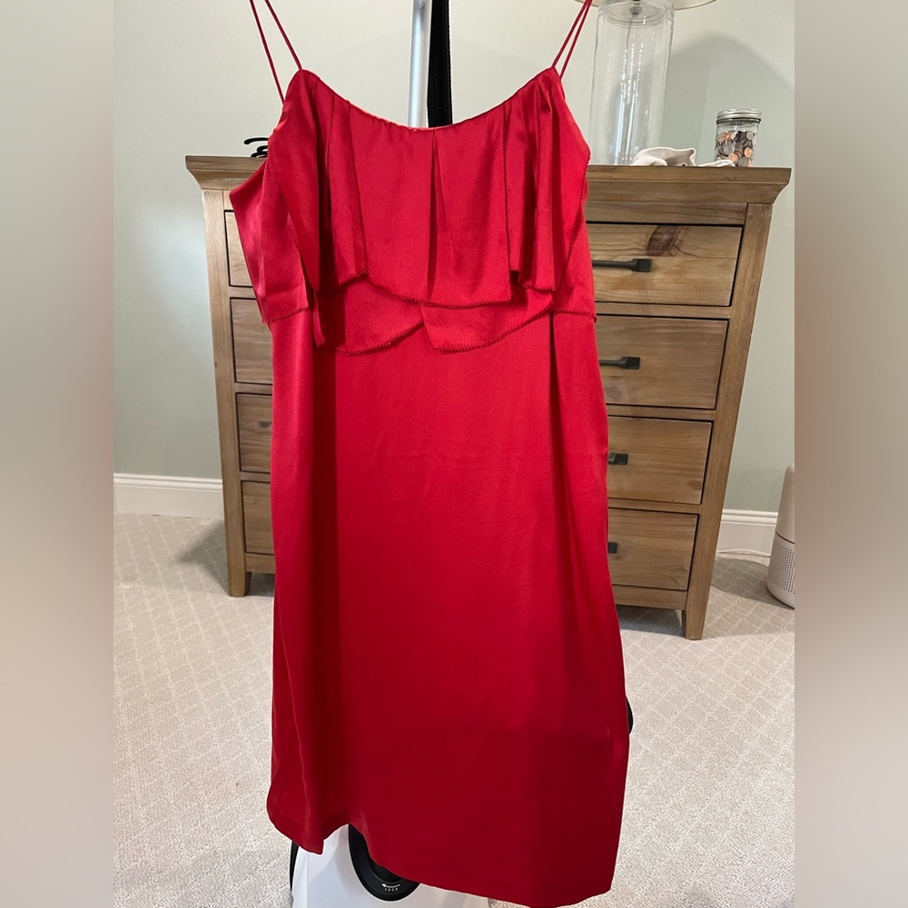 Silky Red Dress - Rebecca Taylor